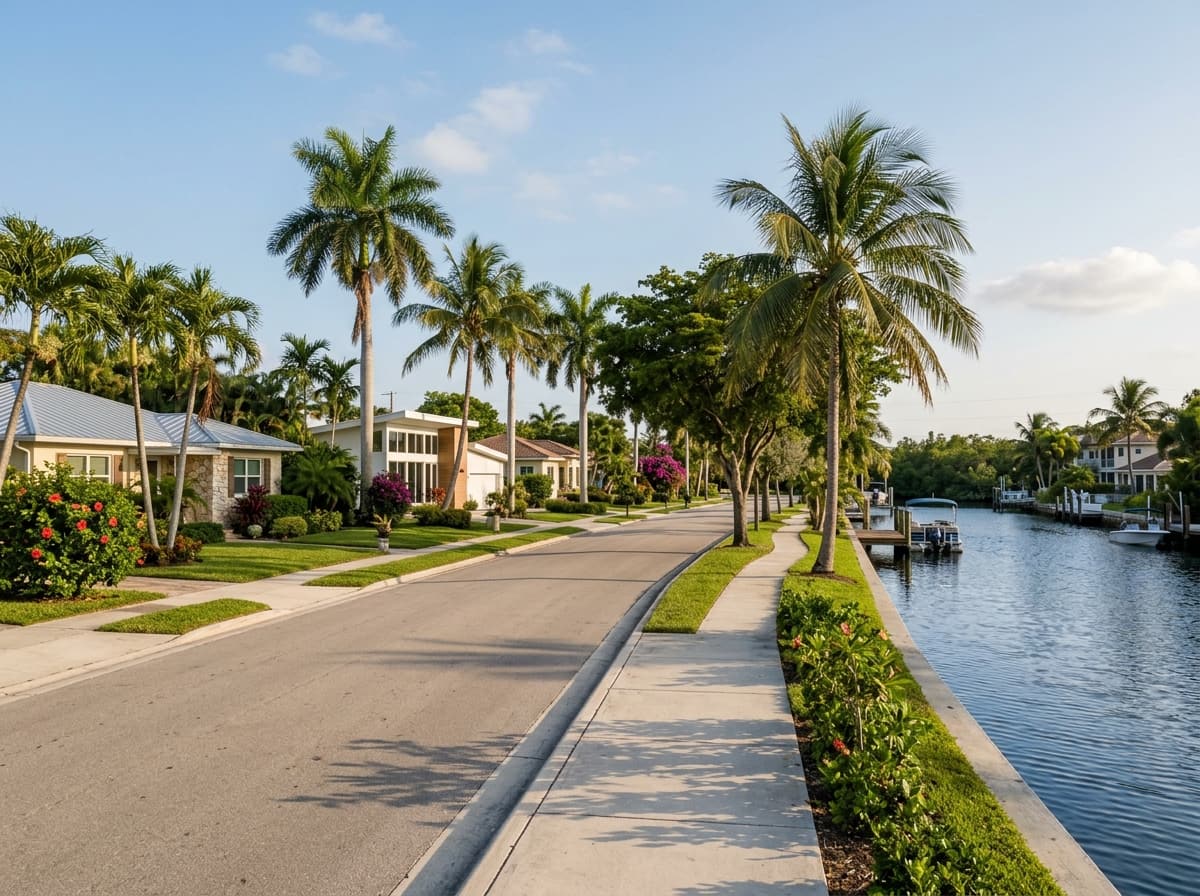 Residential streetscape in Wilton Manors, Florida